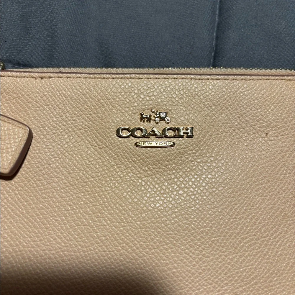 COACH Light Pink Pebbled Leather Wristlet - Picture 3 of 6